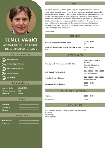 Hukuk Sekreteri Cv Örnekleri cv indir